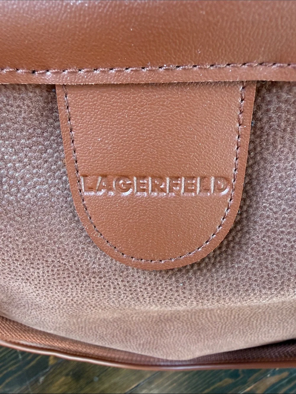Karl Lagerfeld Dusty Rose Canvas and Leather Duffel Bag